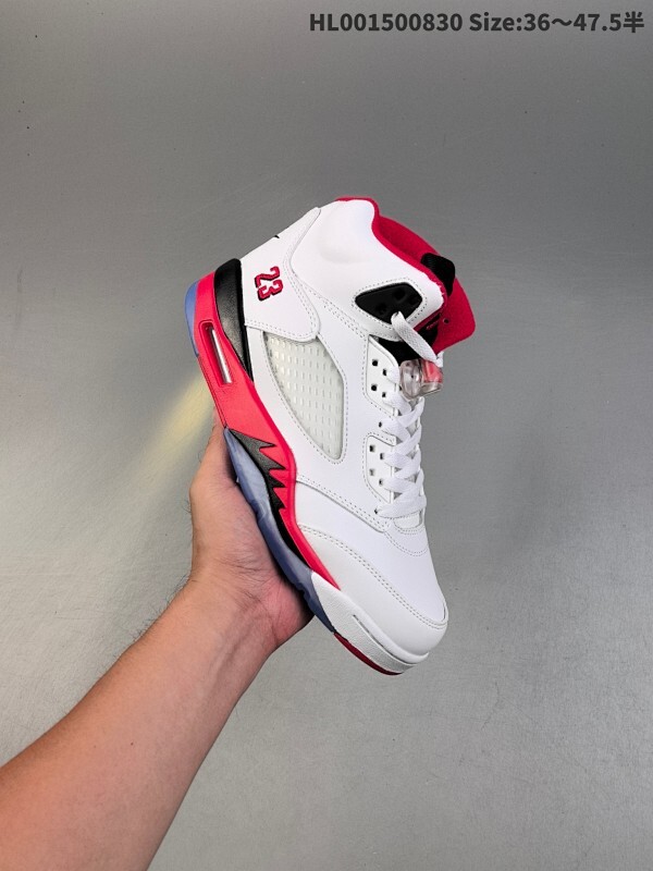 Air Jordan 5 Retro "Fire Red Black Tongue" 高帮 火花白红 AJ5 乔丹5代 aj5 乔5 高邦 白黑红 乔丹篮球鞋系列