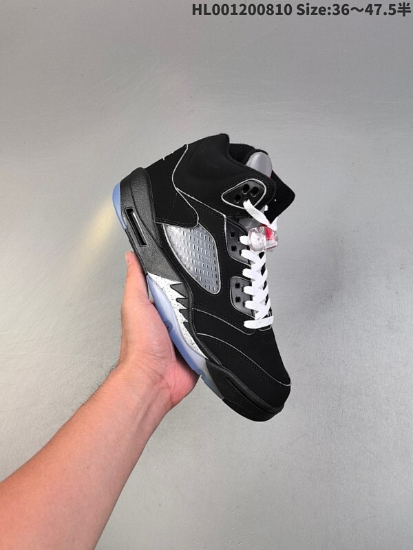 真标带半码 Air Jordan 5 Retro "Black Metallic Reimagined" 高帮 2025 复刻黑银 AJ5 乔丹5代 aj5 乔5