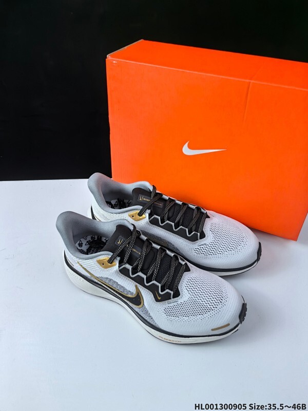真标带半码 Nike Air Zoom Pegasus 41 耐克 飞马41代 低帮 灰黑金 舒适百搭双层织物耐磨透气低邦马拉松跑步鞋
