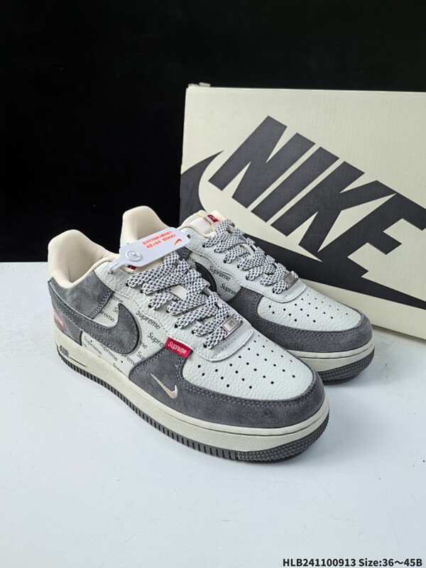集合特价  Nike Air Force1 07 low  supreme联名 定制空军 #原楦头原纸板  打造纯正空军版型 #专注外贸渠道  全掌内置蜂窝气垫