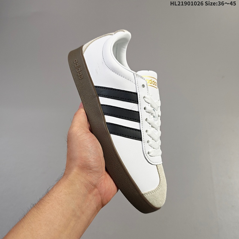 集合二90 阿迪达斯 Adidas VL COURT CLASSIC SHOES 运动休闲板鞋德训鞋「T头鞋」 这款adidas经典运动鞋，以经典造型塑就百搭风格。灵感源自adidas典藏设计，实