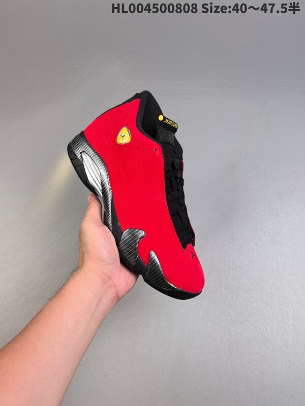 纯原版本 麂皮 Air Jordan 14 Retro "Ferrari" 中帮 法拉利红 AJ14 乔丹14代 aj14 乔14 低邦 红黑