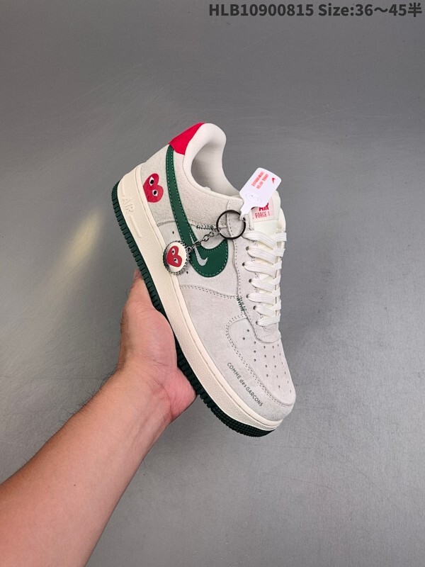 福利特价Nike Air Force 1 Low 07 x Comme des Garcons 川久灰绿 原楦头原纸板 打造纯正低帮空军版型 专注外贸渠道 全掌内置蜂窝气垫