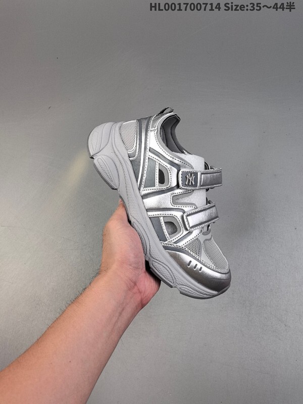 MLB NY Ace Runner 低帮 银白色 男女同款 纽约洋基队溯溪鞋玛丽珍舒适百搭时尚厚底增高厚底运动风防滑耐磨低邦凉鞋