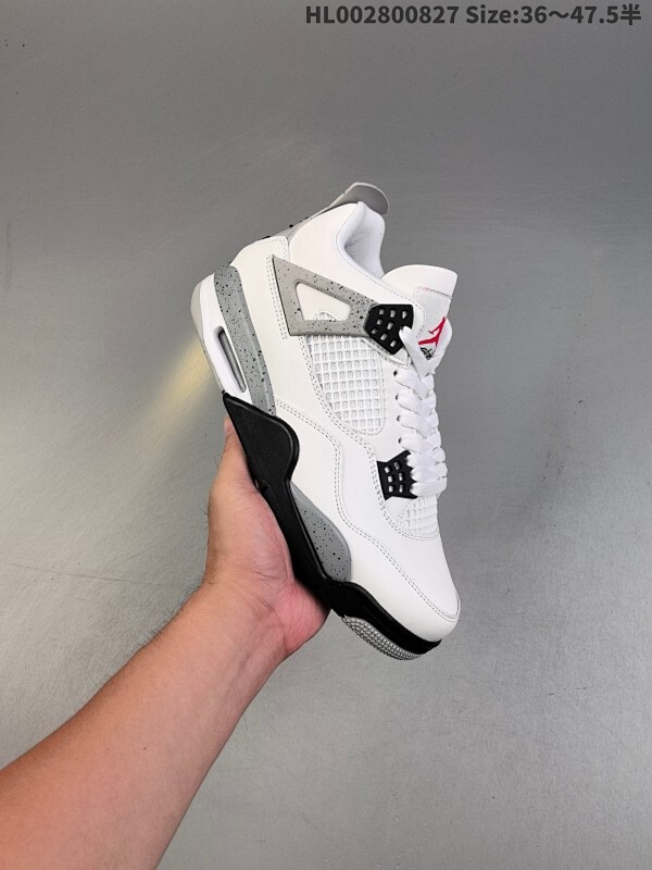 头层带半码 Air Jordan 4 Retro OG "White Cement" 复刻白水泥 AJ4 乔丹4代 aj4 乔4 复刻白灰 乔丹篮球鞋系列