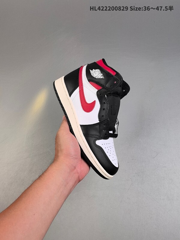 公司级！Air Jordan 1 Retro High "Black Gym Red" 高帮 三文鱼黑白红 AJ1 乔丹1代 aj1 乔1 高邦 黑白红