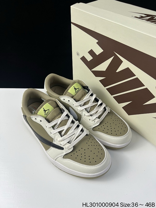 真标✅Nike Air Jordan 1 x Travis Scott AJ1倒勾 乔一倒钩 耐克 低帮文化篮球鞋