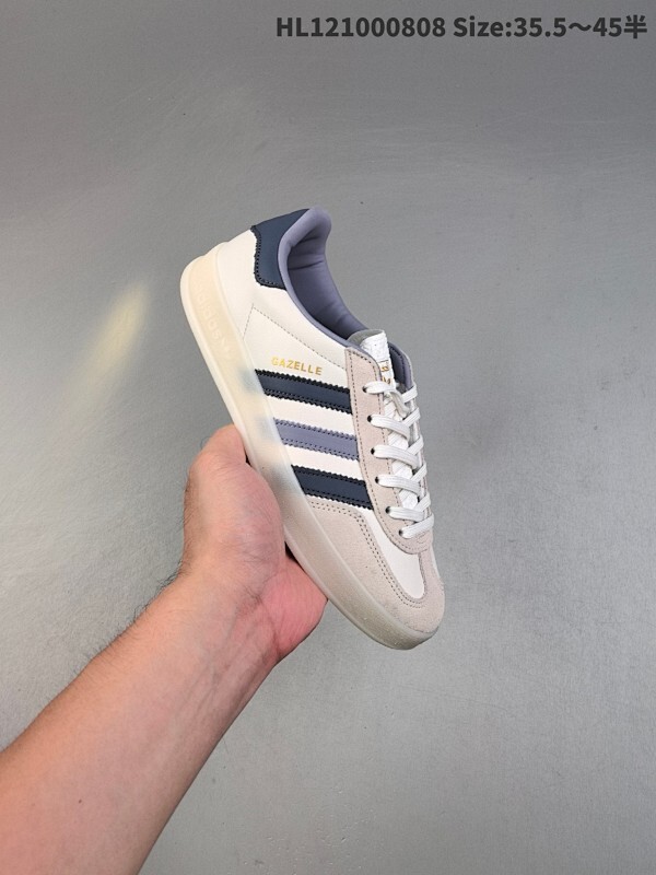 阿迪达斯 Adidas Originals Gazelle Indoor复古三叶草防滑透明橡胶板鞋经典运动鞋