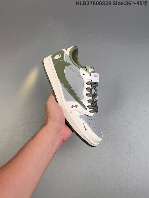 集合特价‼️ 公司级✅Nike Air Jordan 1 x Travis Scott AJ1倒勾 乔一倒钩 ‘DIY’定制 耐克 低帮文化篮球鞋