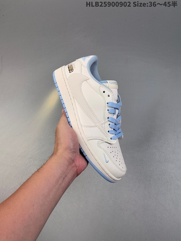 特价福利 Gucci x Travis Scott x Air Jordan 1 Low 古奇古驰 x AJ1 低帮 米白蓝倒勾联名 AJ1 乔丹1代 aj1 乔1 低邦