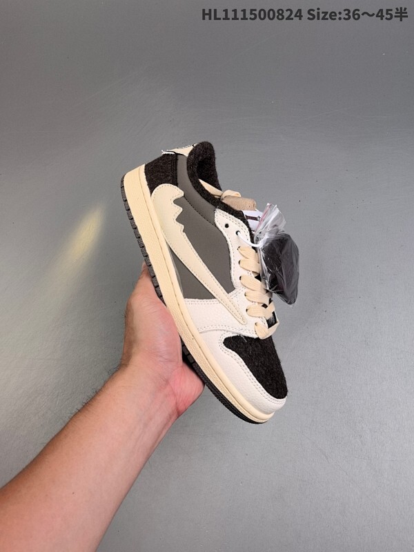 公司级✅Nike Air Jordan 1 x Travis Scott AJ1倒勾 乔一倒钩 ‘DIY’定制 耐克 低帮文化篮球鞋