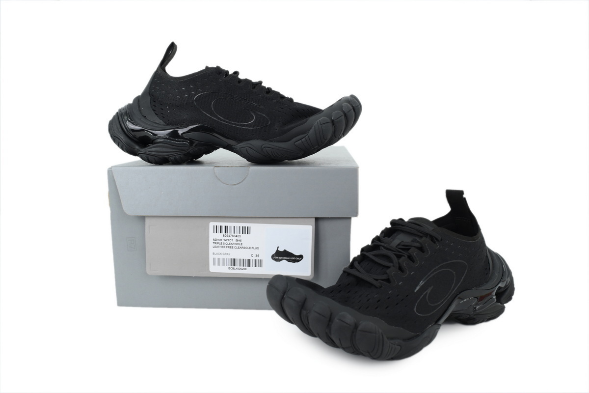 黑色 巴黎世家五趾结构低帮生活休闲鞋 829106 W2FC1 5845 Black 11.jpg.JPG