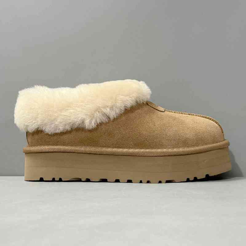 LS版本 厚底塔次特-粟色1134610H-CHE UGG 保暖 舒适一脚蹬包头 及踝 雪地靴 女款 栗色