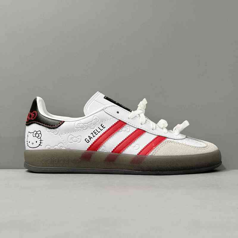 LZ版本 GZ凯蒂猫联名II0013 阿迪达斯三叶草Hello Kitty/凯蒂猫xadidas originals GAZELLEINDOOR“White/Red/Core Black”舒适百搭