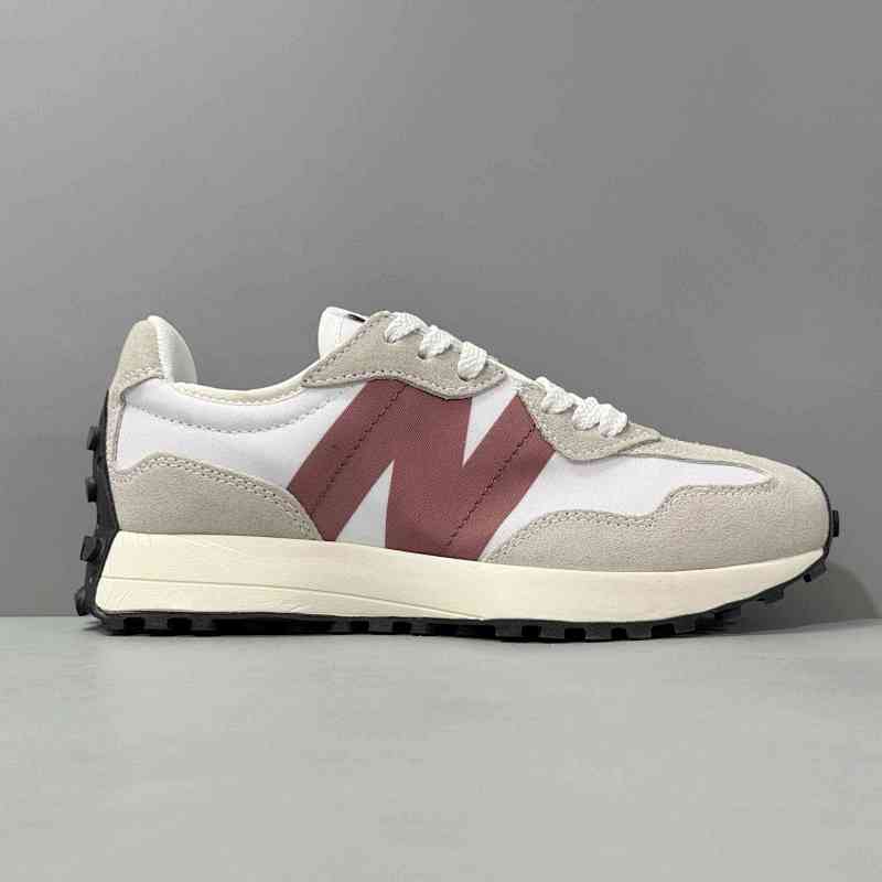 XY版本 灰红WS327CD New Balance NB 327 舒适减震防滑耐磨 低帮 休闲跑步鞋 女款 灰红