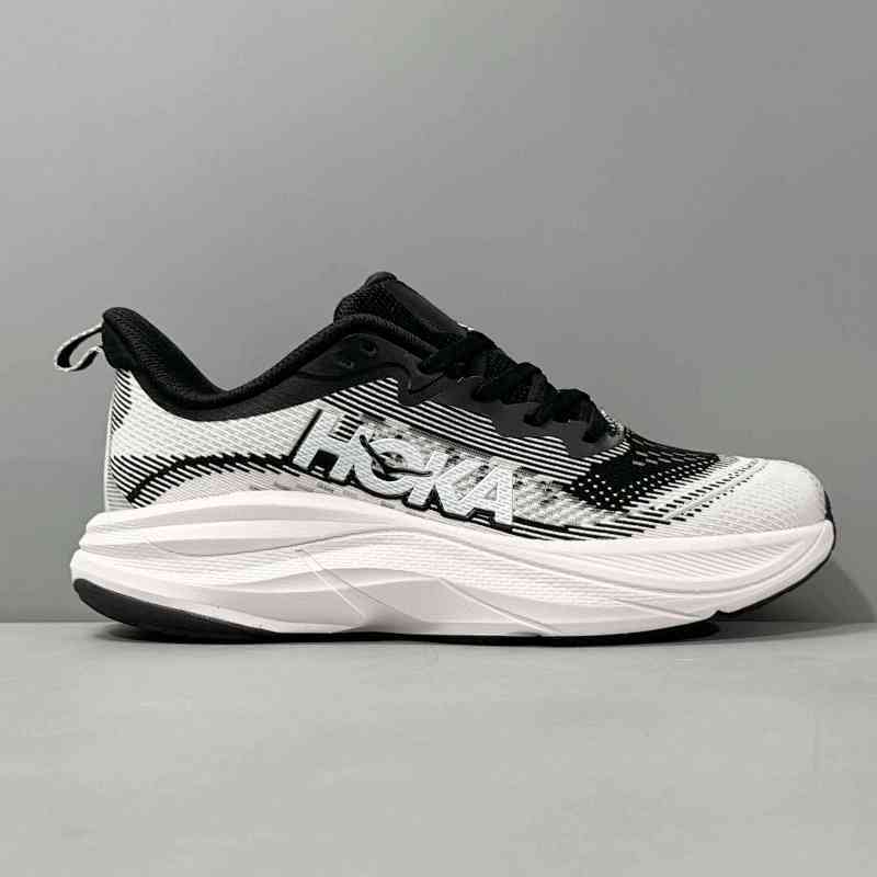 XR版本 飞流-白黑1155113-BWHT HOKA ONE ONE SKYFLOW 天际线 舒适防滑耐磨 低帮休闲跑步鞋 女款 白黑