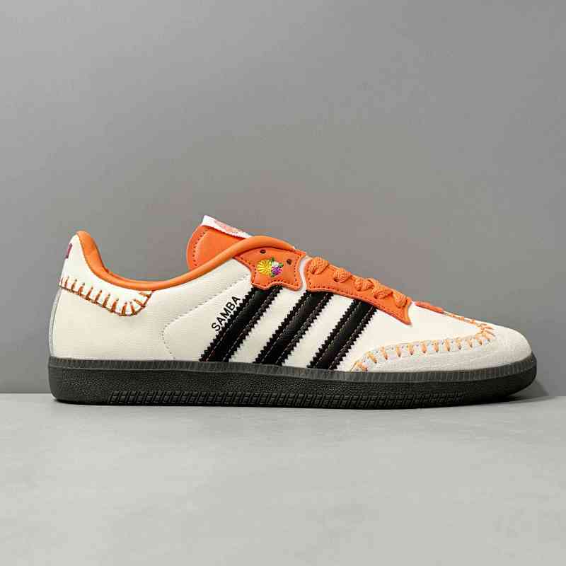 YH版本 橙白黑JI3932 阿迪达斯三叶草adidas originals SAMBA OG “Dia De Los Muertos Pack”2024 舒适耐用 防滑耐 低帮板鞋