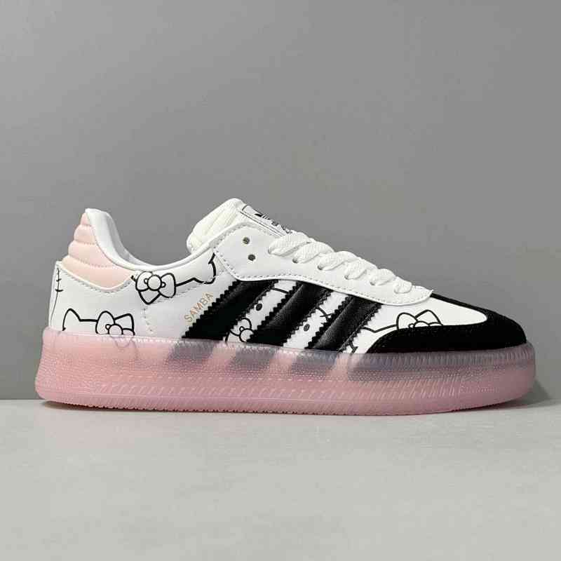 XR版本 凯蒂猫/白黑粉ID7295 阿迪达斯三叶草Hello Kitty/凯蒂猫 x adidas originals 2.0 舒适百搭 防滑耐磨轻便 低帮 板鞋