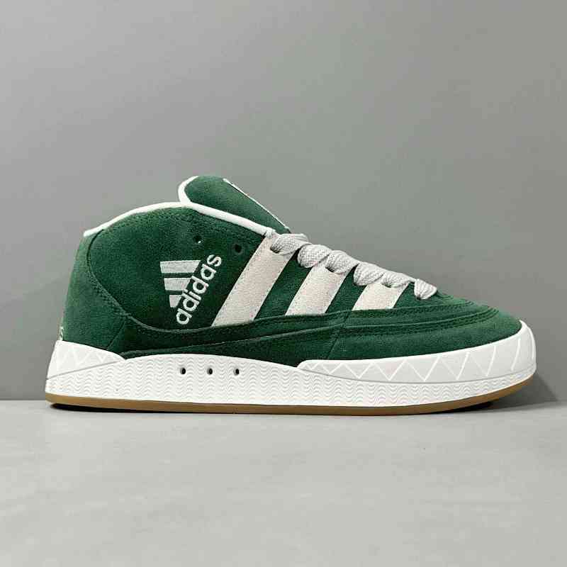 HX版本 中帮/白绿IE0022 复古鲨鱼面包鞋 阿迪达斯三叶草 Atmos x Adidas Originals Adimatic Mid 中帮轻便耐磨低帮运动休闲鞋板鞋 男女款