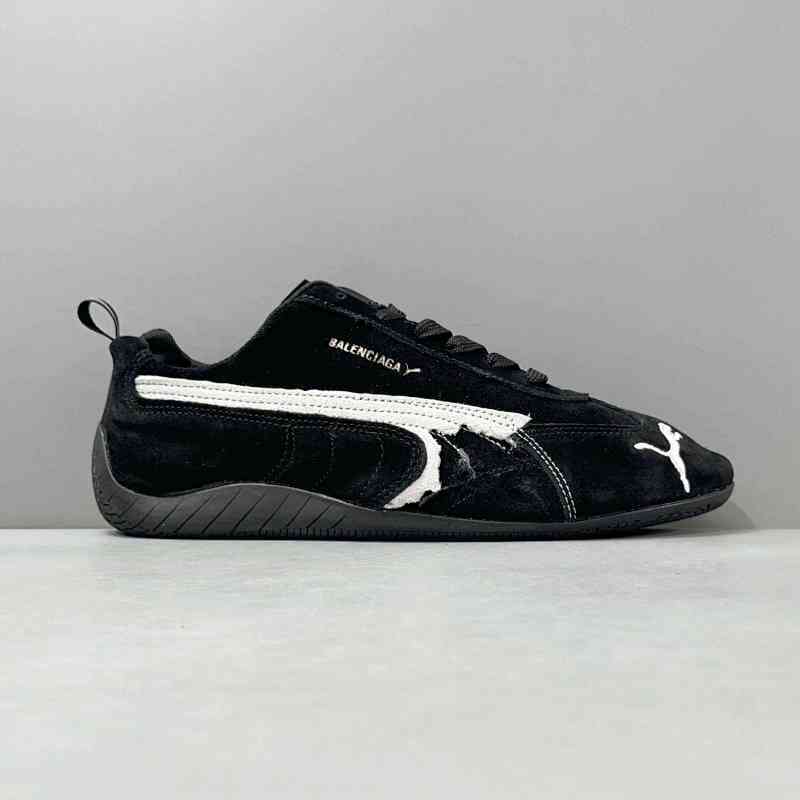 YH版本 巴黎世家联名 黑色406519-02 BalenciagaxPUMA彪马 Speedcat 系列 舒适百搭 耐磨 低帮 生活休闲鞋 男女同款 黑色