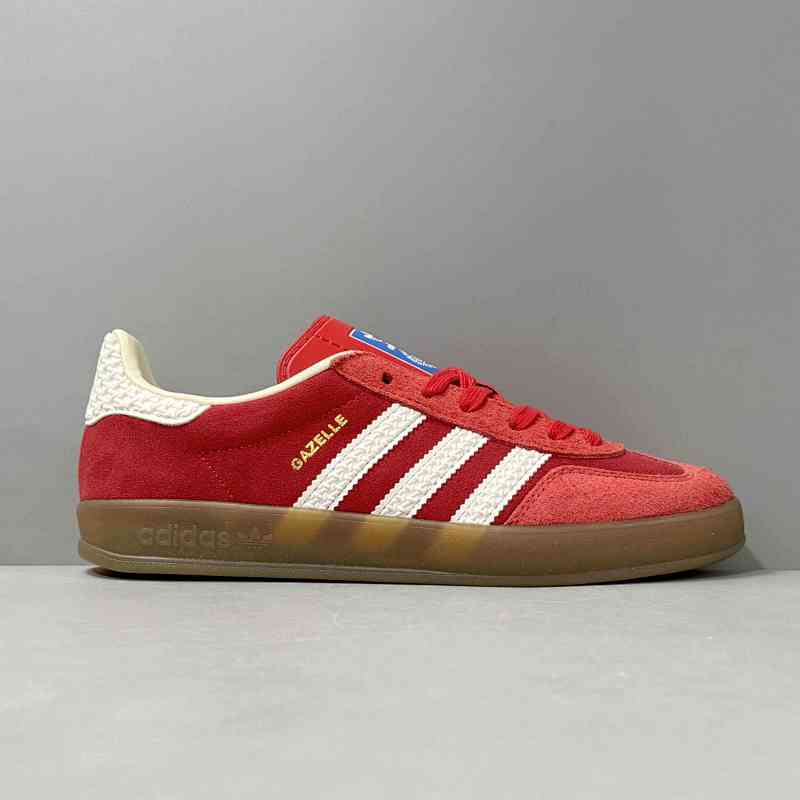 XG版本 GZ红白IF1808 花纹 阿迪达斯三叶草 盖乐系列 Adidas Originals Gazelle Indoor  男女款 防滑低帮板鞋 T头鞋