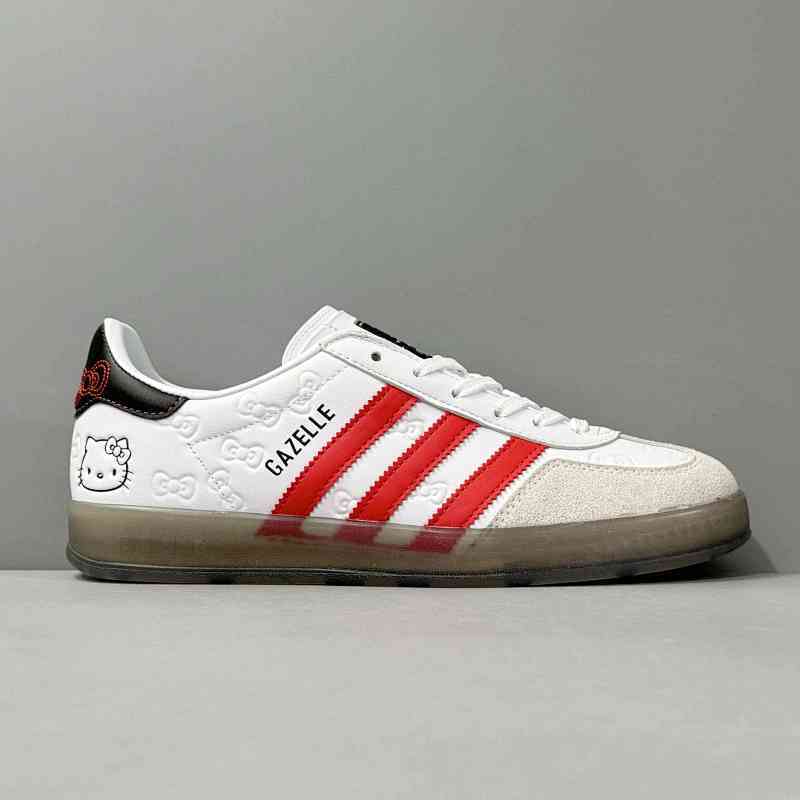 XG版本 GZ凯蒂猫联名II0013 阿迪达斯三叶草Hello Kitty/凯蒂猫xadidas originals GAZELLEINDOOR“White/Red/Core Black”舒适百搭