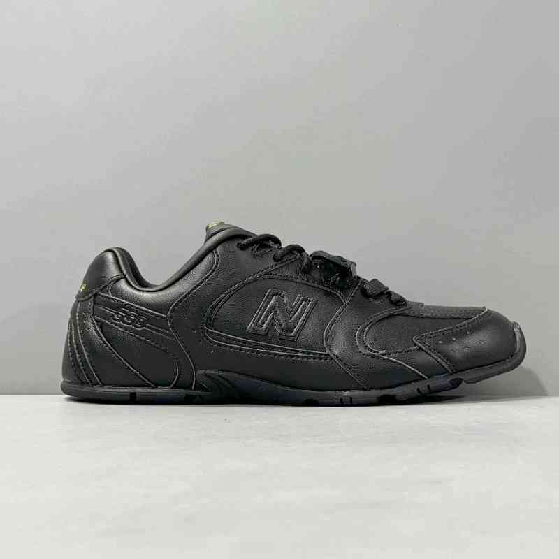 YH版本 皮面-黑色 New Balance xMIU MIU缪缪 NB 530 圆头系带防滑 低帮 生活休闲鞋 男女同款
