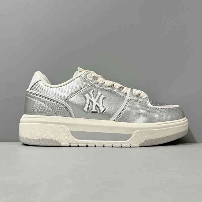PB版本 学长低帮-银色3ASXCBS4N-50SIS MLB Chunky Liner 舒适百搭 防滑耐磨 低帮 板鞋男女同款 银色