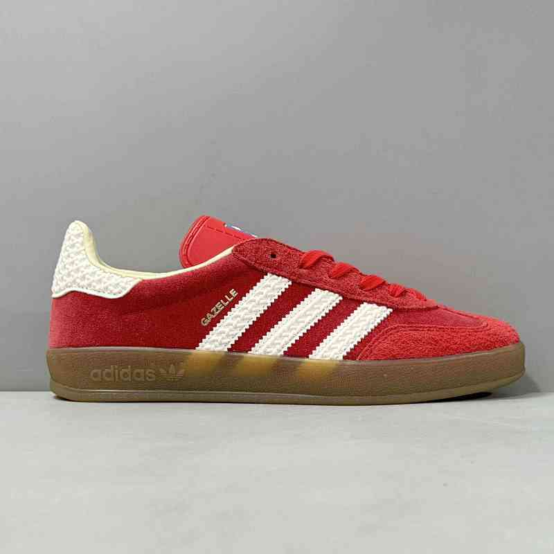 CG版本 GZ红白IF1808 花纹 阿迪达斯三叶草 盖乐系列 Adidas Originals Gazelle Indoor  男女款 防滑低帮板鞋 T头鞋