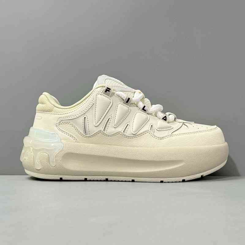 BK版本 白色F12W411201FAA FILA斐乐 Court Deluxe Carrot 百搭休闲 轻松舒适 低帮 板鞋 女款 白色