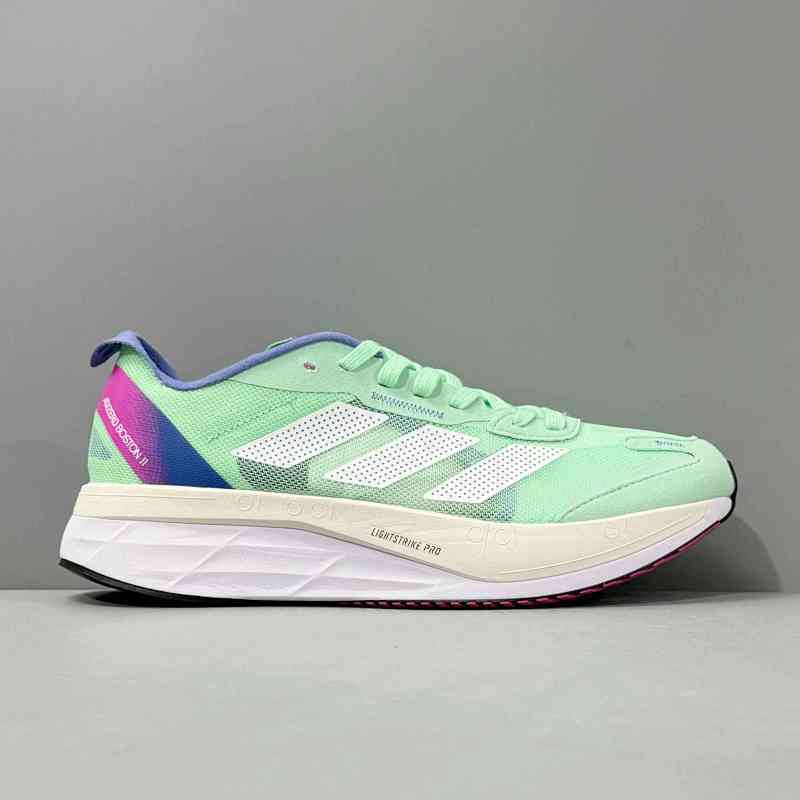 BS版本 薄荷绿HQ3696 阿迪达斯三叶草adidas Adizero Boston 11 舒适透气 网布防滑耐磨轻便 低帮 碳板 马拉松跑步鞋 女款 薄荷绿