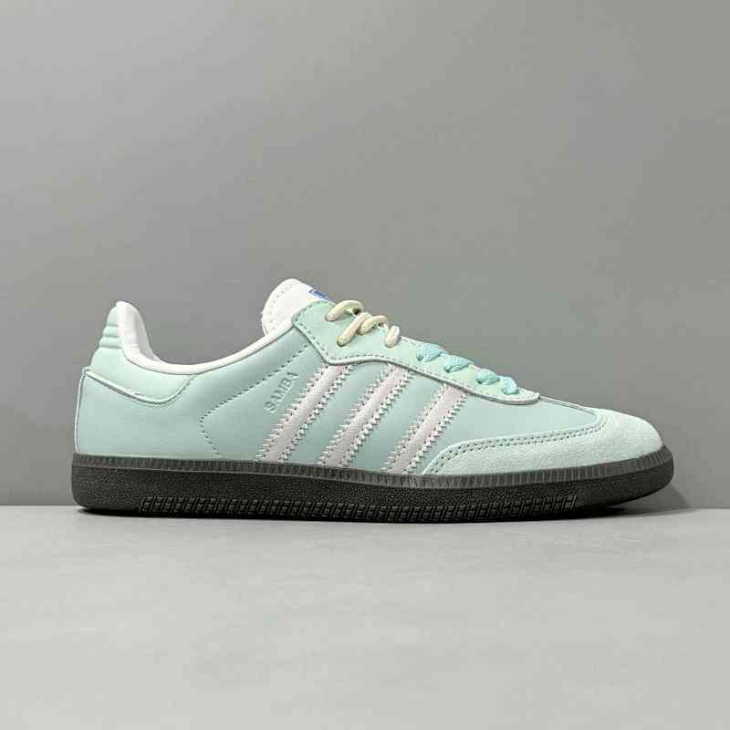 YH版本 薄荷绿B75806 【定制球鞋】阿迪达斯三叶草 adidas Samba 复古 小众 芭蕾风德训 高雅 低帮 板鞋 男女同款 薄荷绿
