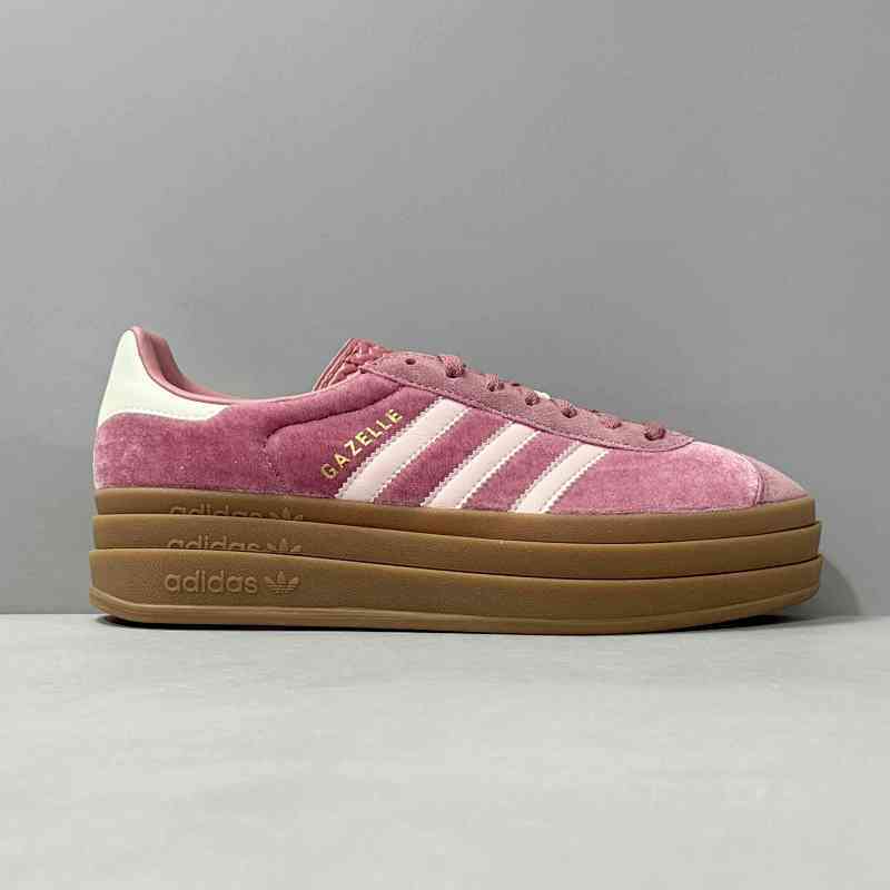 V版顶级 GZ粉白色IG4389 阿迪达斯三叶草adidas originals GAZELLE BOLD 舒适百搭 低帮板鞋 女款 粉白色