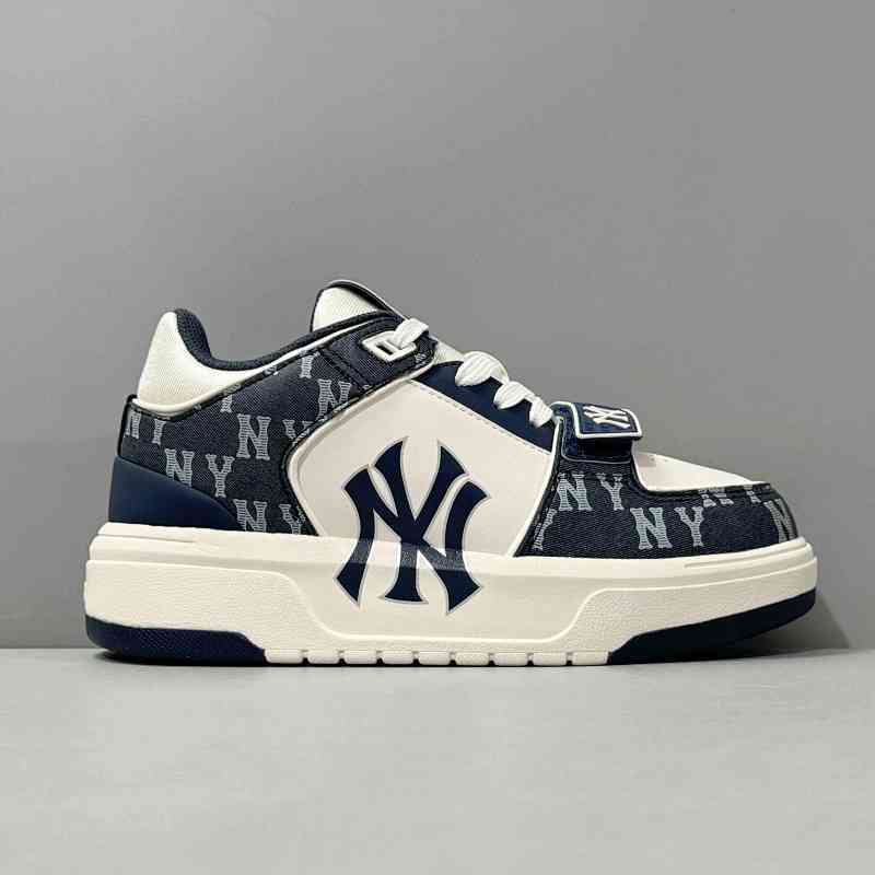 PB版本 中帮-海军蓝3ASXCDN3N-50NYD MLB Chunky Liner 裸眼3D 织物合成革 复古老花防滑耐磨 中帮 板鞋 男女同款 海军蓝