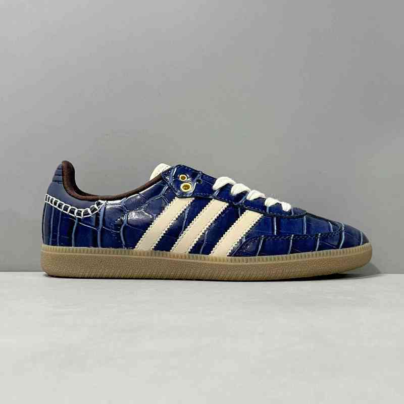 HZ版本 WB/海军蓝JH9825 阿迪达斯三叶草WALES BONNER x adidas originals SambaCollegiate Navy Night Red' 舒适 低帮 板鞋 男