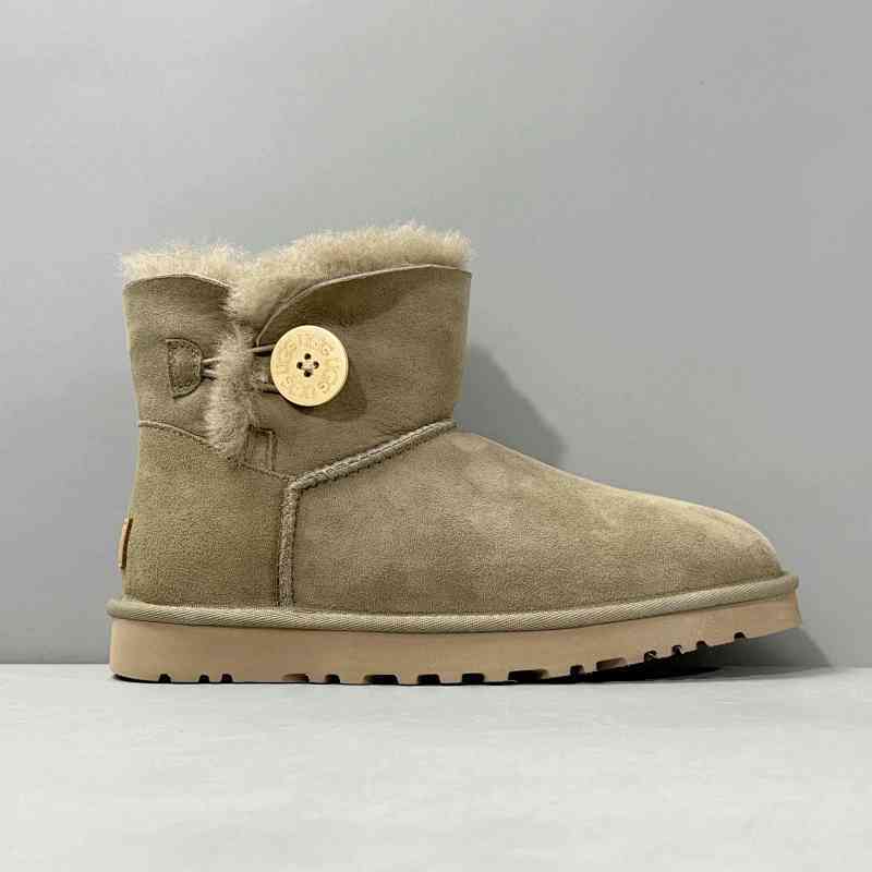 LZ版本 经典纽扣-棕色1016422 UGG Bailey Mini Bailey Button l Boot 羊皮 加绒短筒 雪地靴