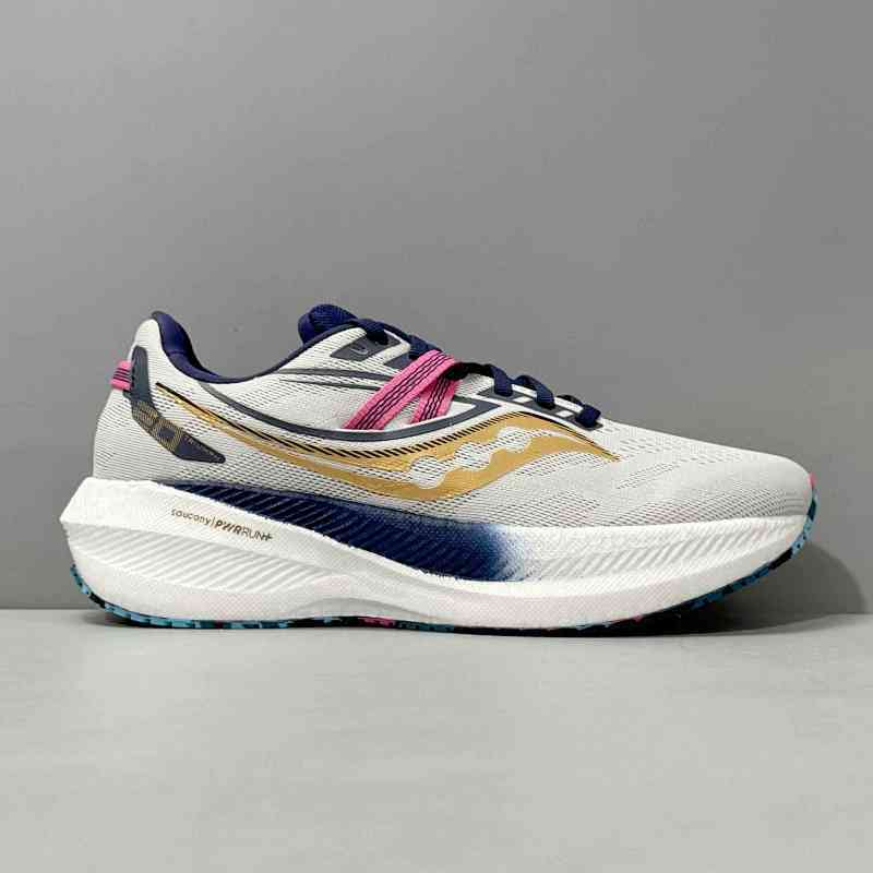 LG版本 灰蓝金S20759-40 索康尼Saucony Triumph 20 运动舒适 织物减震防滑耐磨透气 低帮 马拉松跑步鞋 男款 灰蓝金 M宽