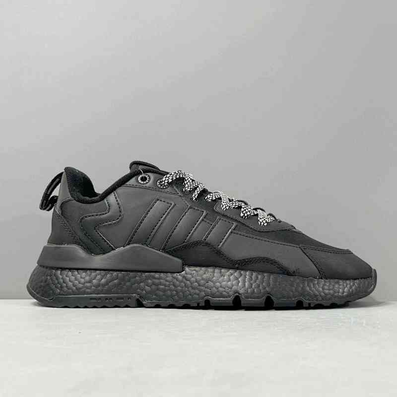 CG版本 黑色FZ3661 阿迪达斯三叶草adidas originals Nite Jogger Winterized 织物 精简百搭 防滑透气 低帮 生活休闲鞋 男女同款 黑