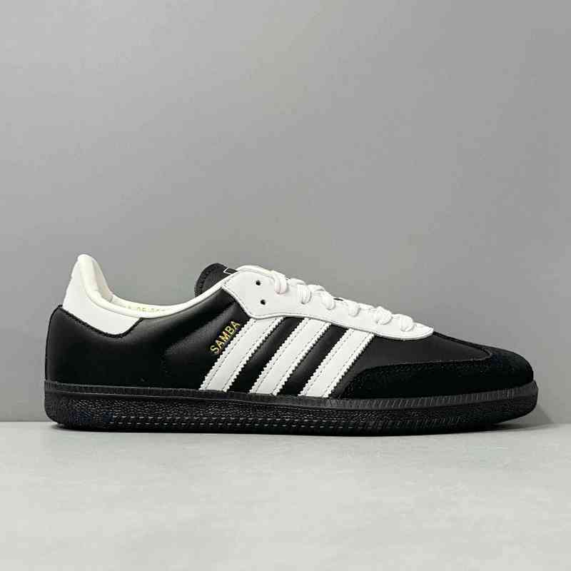 CG全头层版本 黑色JP5282 阿迪达斯三叶草adidas originals SAMBA OG 75th Anniversary舒适时尚 防滑耐磨 低帮 板鞋 男女同款 黑色