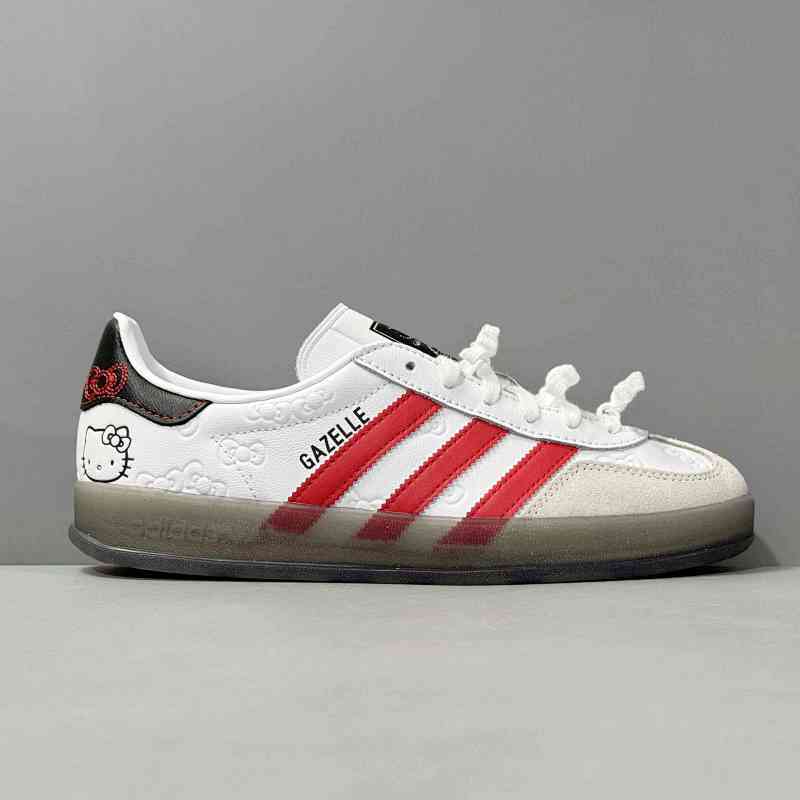 V版顶级 GZ凯蒂猫联名II0013 阿迪达斯三叶草Hello Kitty/凯蒂猫xadidas originals GAZELLEINDOOR“White/Red/Core Black”舒适百搭 防