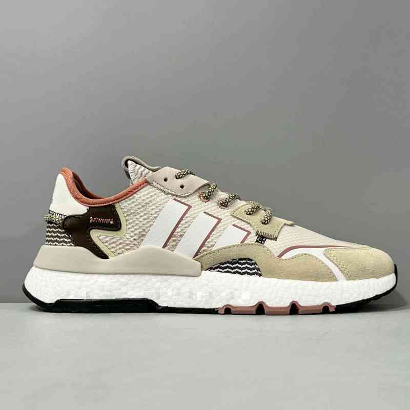 CG版本 米黄IE1924 阿迪达斯三叶草adidas originals Nite Jogger 圆头系带 防滑耐磨轻便 低帮 生活休闲鞋 男女同款 米黄