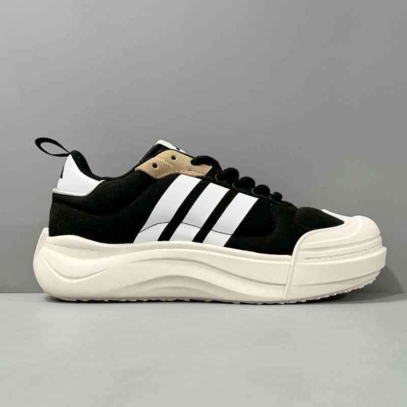 HX版本 黑亮白IH6058 阿迪达斯三叶草 adidas MAXXCOURT SPW 圆头系带 低帮 生活休闲鞋 男女同款 黑白