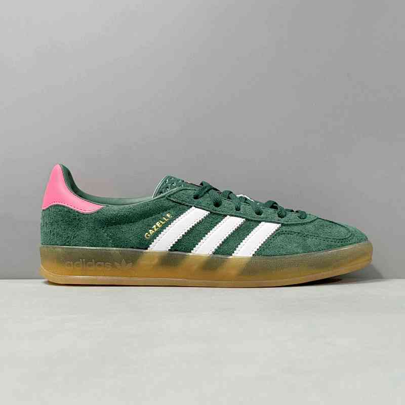 SA版本 绿白粉IG5929 阿迪达斯Adidas Originals Indoor leather-trimmed suede 防滑耐磨复古低帮板鞋 男女款