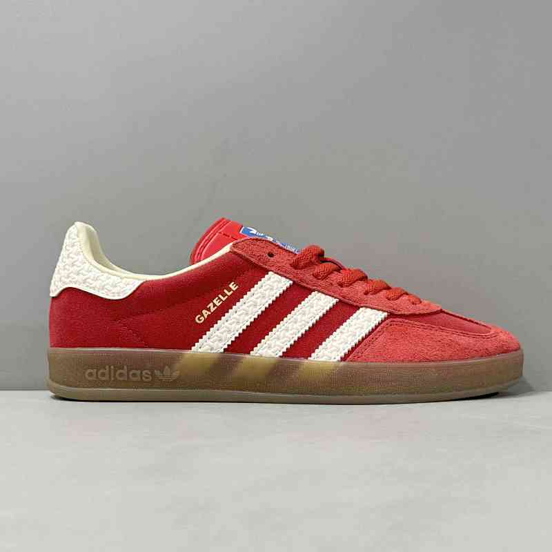 炸天版本 GZ红白IF1808 花纹 阿迪达斯三叶草 盖乐系列 Adidas Originals Gazelle Indoor  男女款 防滑低帮板鞋 T头鞋