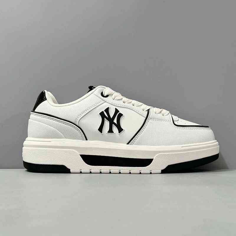 PB版本 学长低帮-米白黑3ASXCBS4N-50WHS MLB Chunky Liner 舒适百搭 防滑耐磨增高 低帮板鞋 男女同款 米白