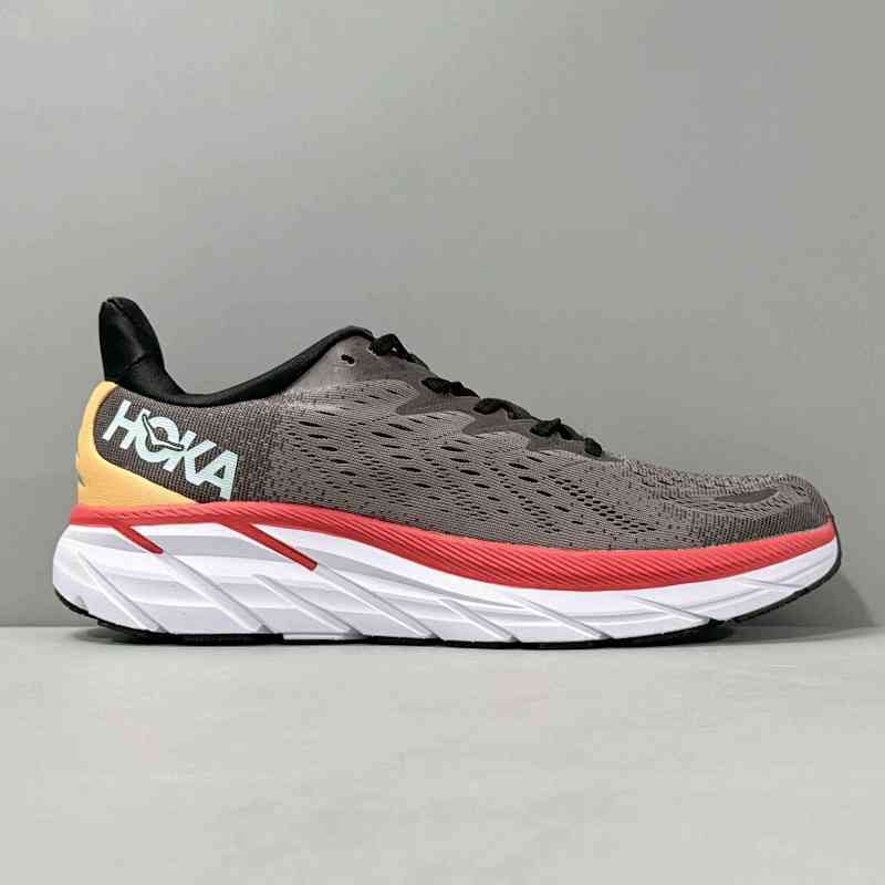 LH版本 克里夫顿8-褐色1119393-ACTL HOKA ONE ONE Clifton 8 百搭舒适减震防滑耐磨 低帮 训练跑步鞋 男款 褐色
