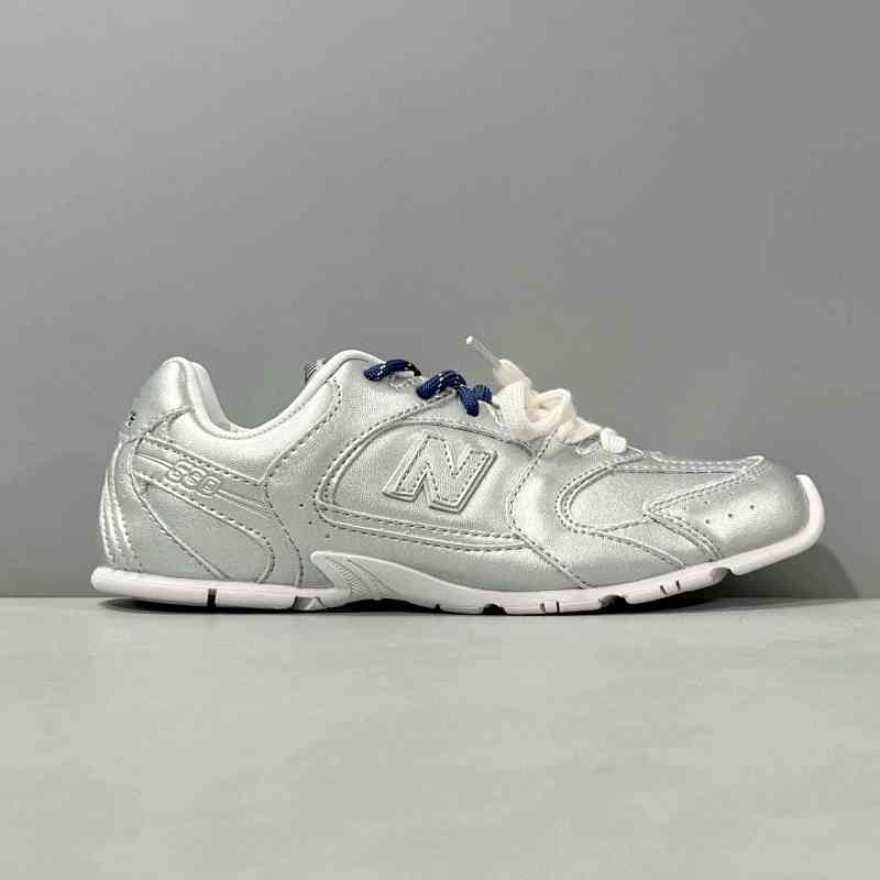 YH版本 皮面-银色 New Balance xMIU MIU缪缪 NB 530 圆头系带防滑 低帮 生活休闲鞋 男女同款