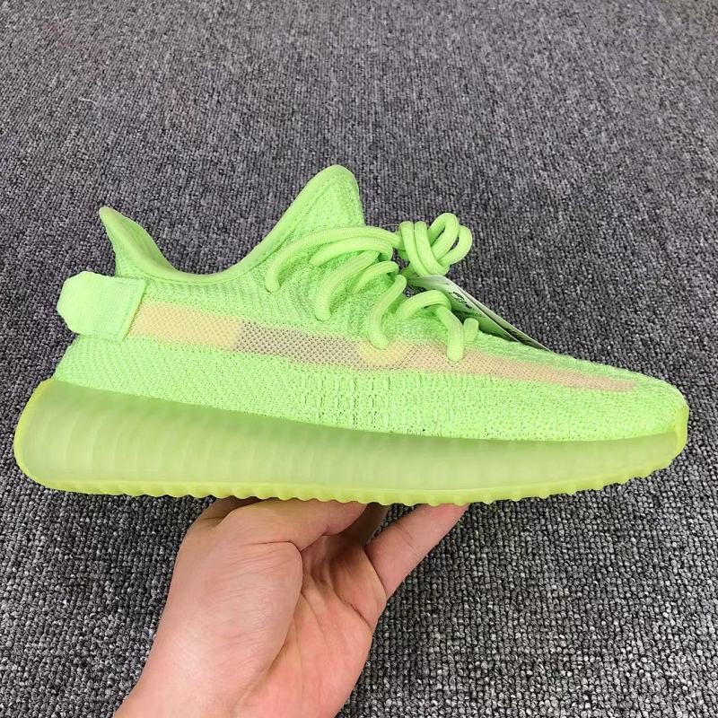 VK纯原版本 椰子350V2 放店  精品巴斯夫 阿迪达斯  Adidas Yeezy Boost 350V2 GLOW IN  荧光绿 EG5293 尺码36-48半码