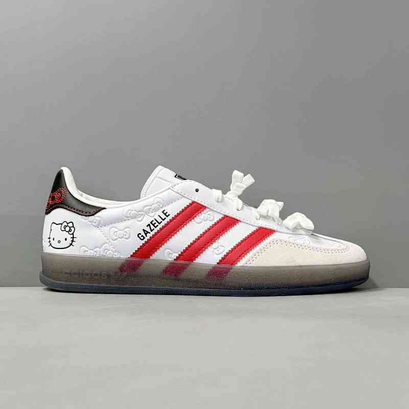 AW版本 GZ凯蒂猫联名II0013 阿迪达斯三叶草Hello Kitty/凯蒂猫xadidas originals GAZELLEINDOOR“White/Red/Core Black”舒适百搭 防