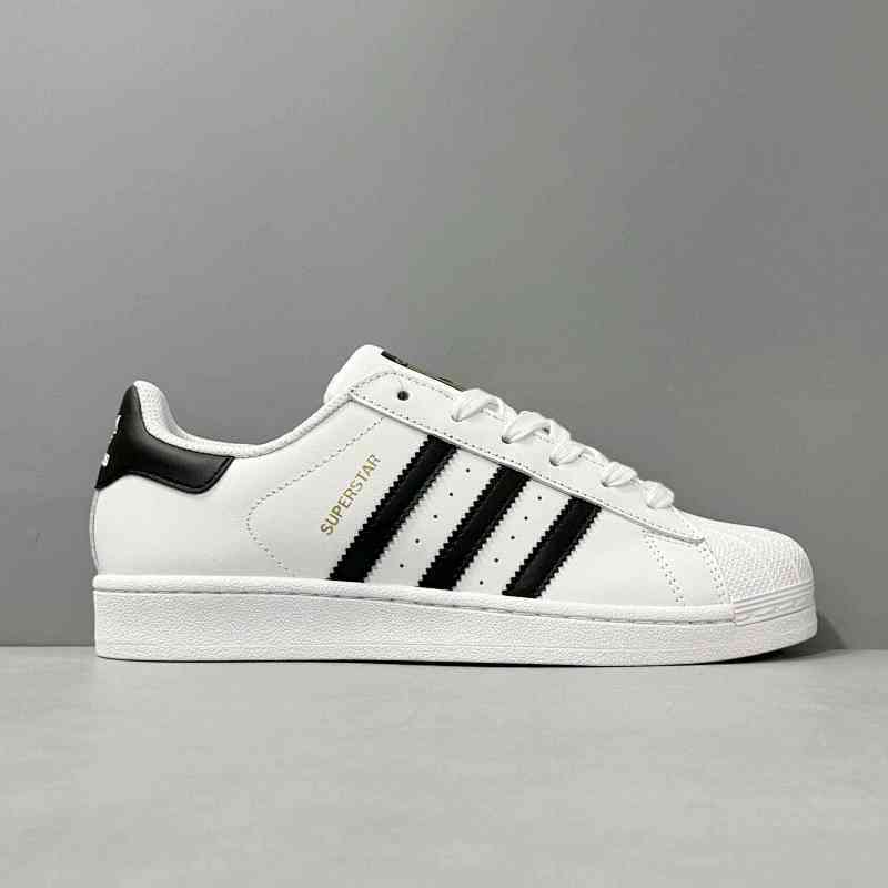 PP版本 金标贝壳C77124 阿迪达斯三叶草adidas originals Superstar 皮革 中性 防滑轻便低帮 板鞋 男女同款 黑白